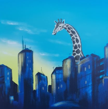 Une girafe en ville